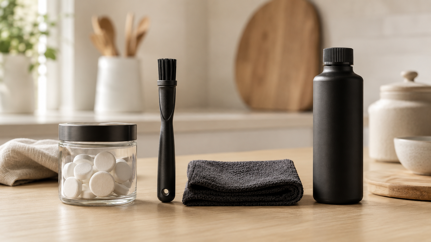 Espresso machine cleaning supplies and coffee equipment care products
