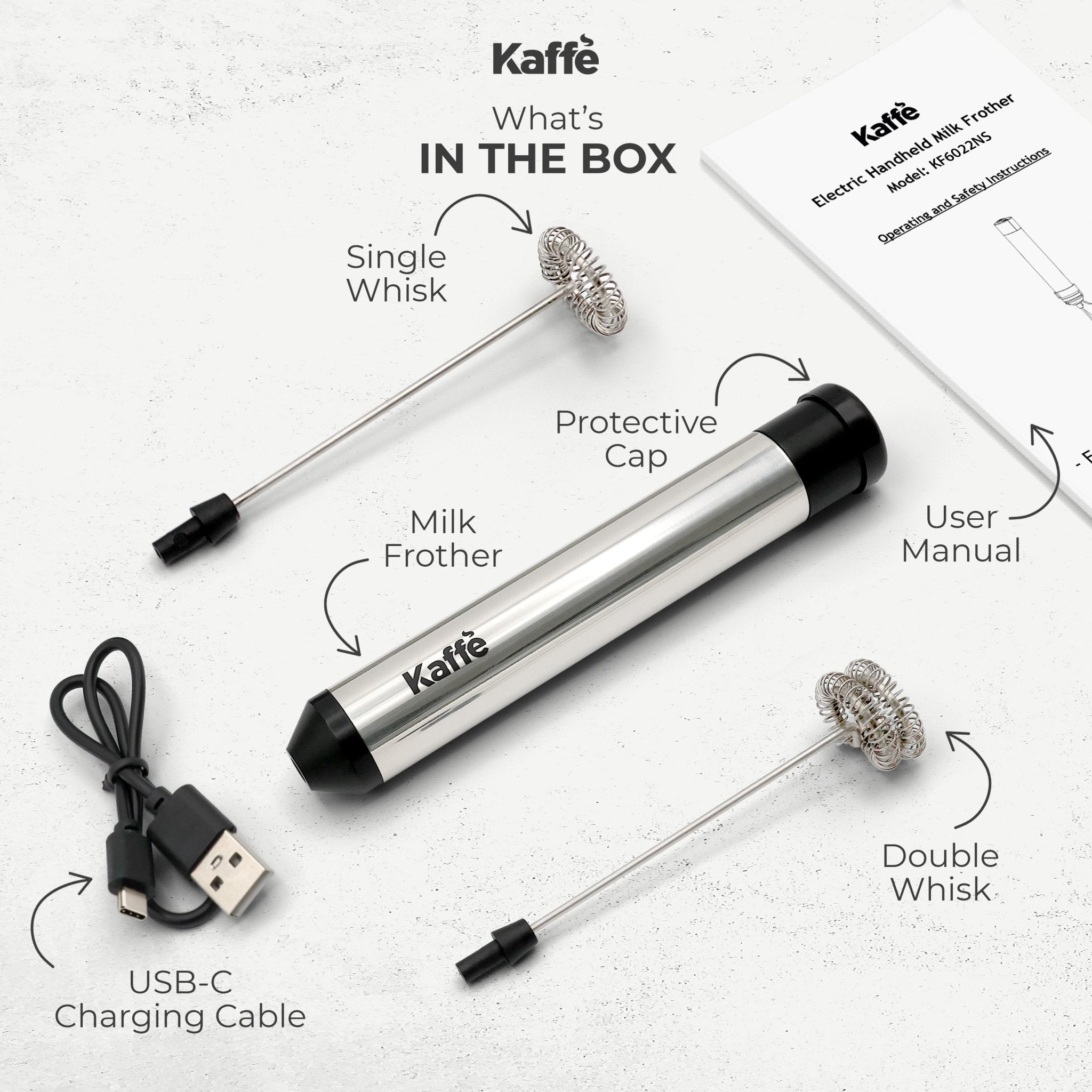 Handheld Milk Frother (USB Rechargeable), KF6022NS - Milk Frothers | Altohaus