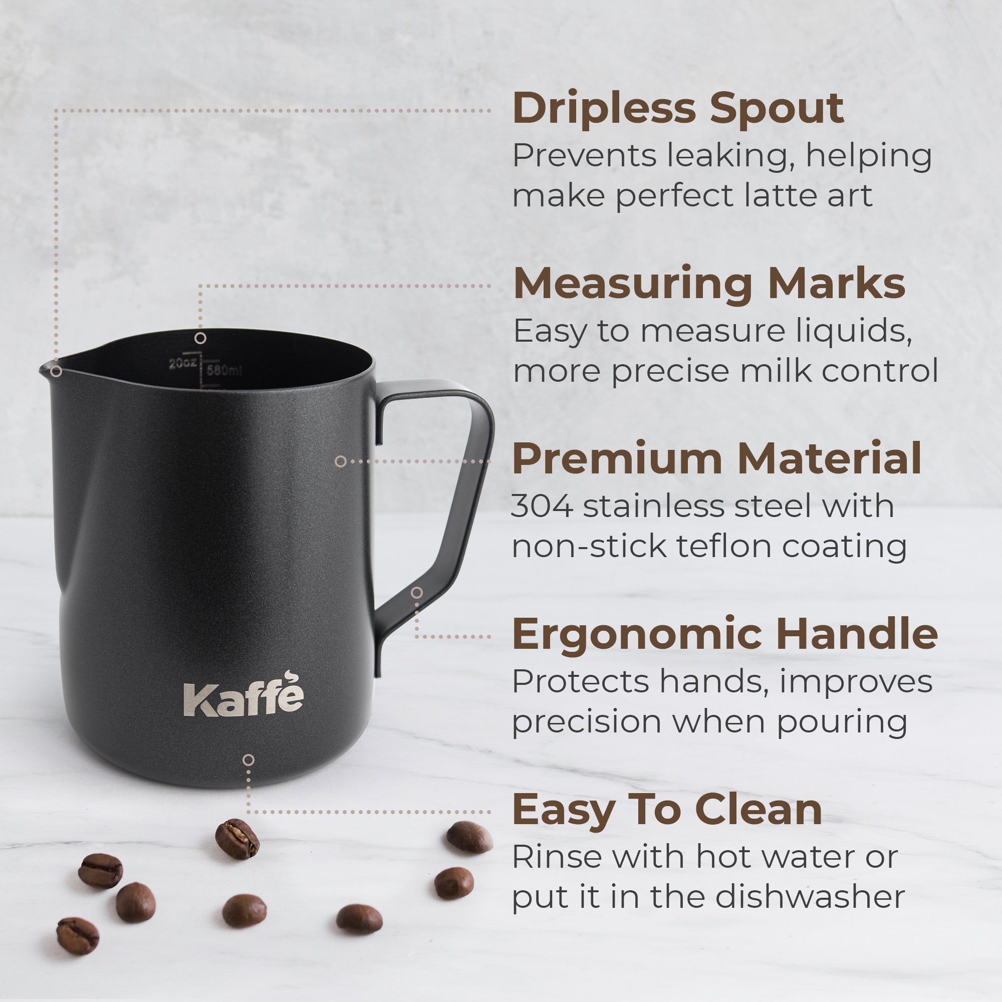 Milk Frothing Pitcher (20oz / 600ml) - Coffee Accessories | Altohaus