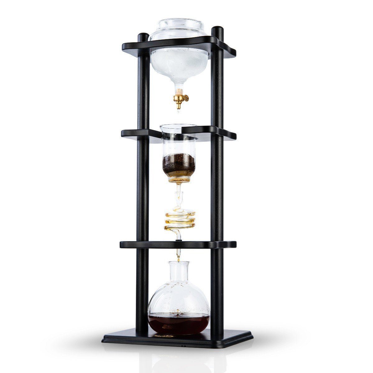 Yama Glass Cold Brew Tower – Black Straight Frame – 6–8 Cup (32 oz) - Cold - Brewer | Altohaus