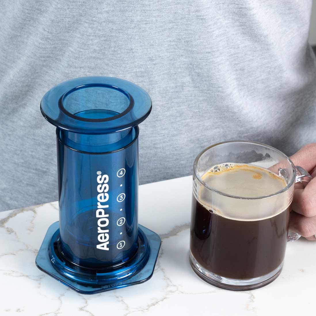 AeroPress Clear Coffee Maker - Blue - Coffee Brewer | Altohaus