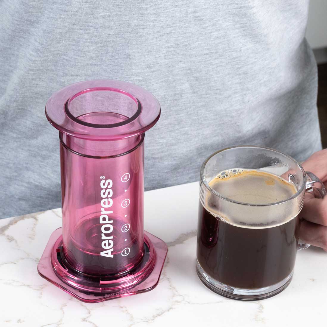 AeroPress Clear Coffee Maker - Pink - Coffee Brewer | Altohaus