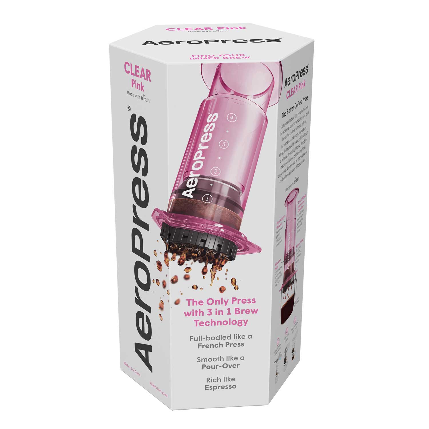 AeroPress Clear Coffee Maker - Pink - Coffee Brewer | Altohaus