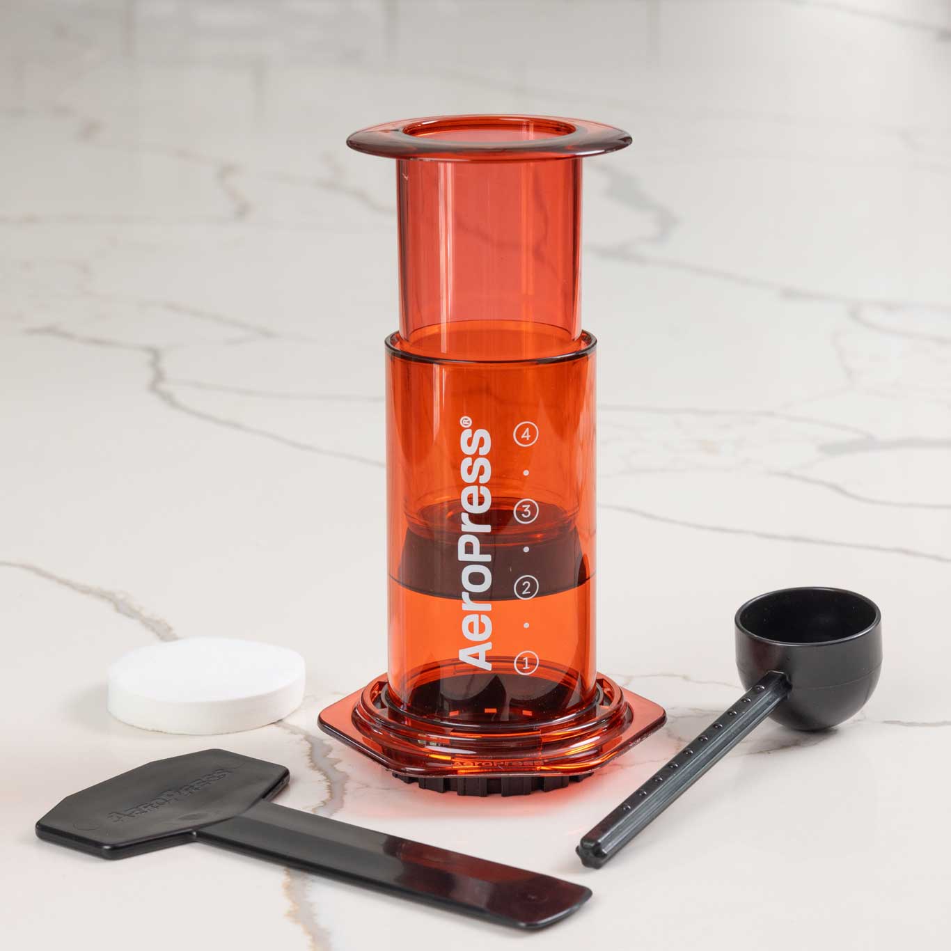 AeroPress Clear Coffee Maker - Red - Coffee Brewer | Altohaus