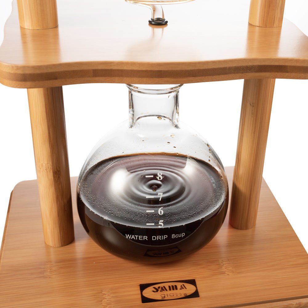 Yama Glass Cold Brew Tower – Bamboo Straight Frame – 6–8 Cup (32 oz) - Cold - Brewer | Altohaus