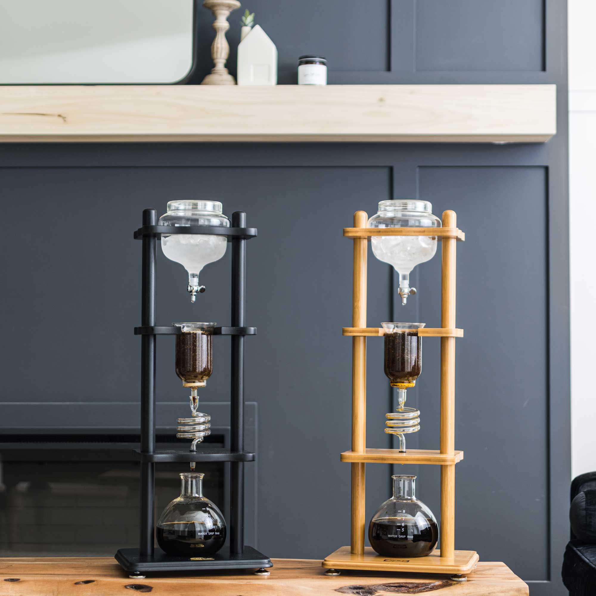 Yama Glass Cold Brew Tower – Bamboo Straight Frame – 6–8 Cup (32 oz) - Cold - Brewer | Altohaus