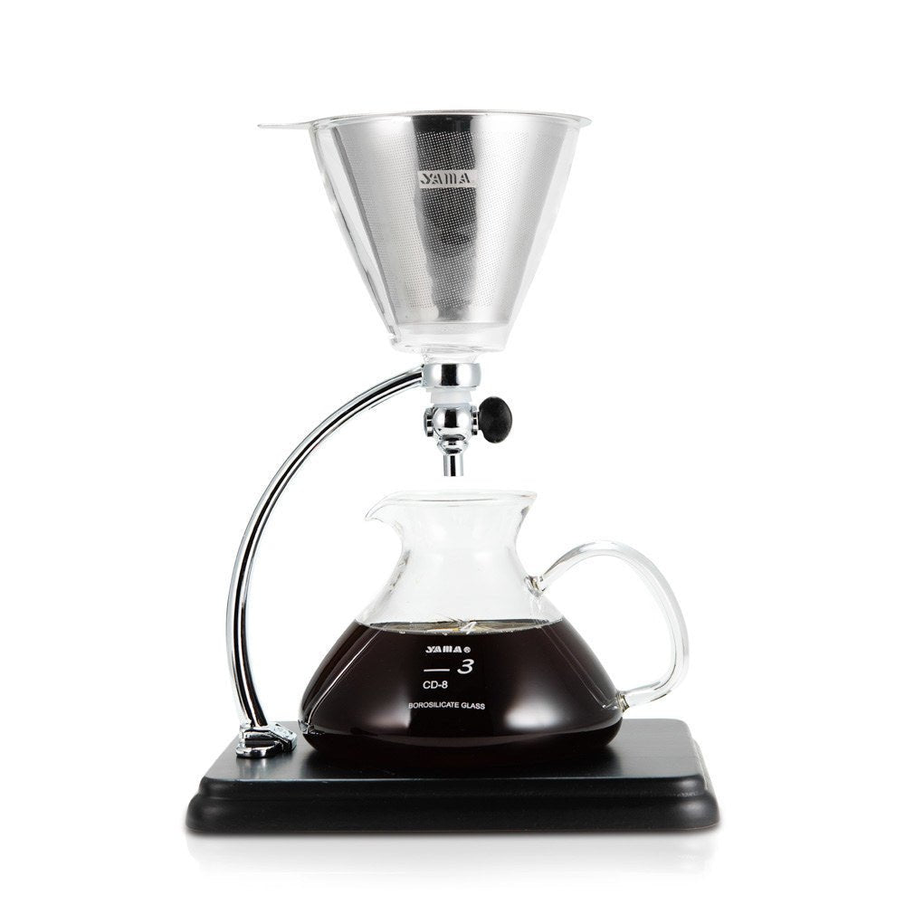 Yama Glass Silverton Brewer w/ Black Base & Silver Accents - Brewers & Pour - Over | Altohaus