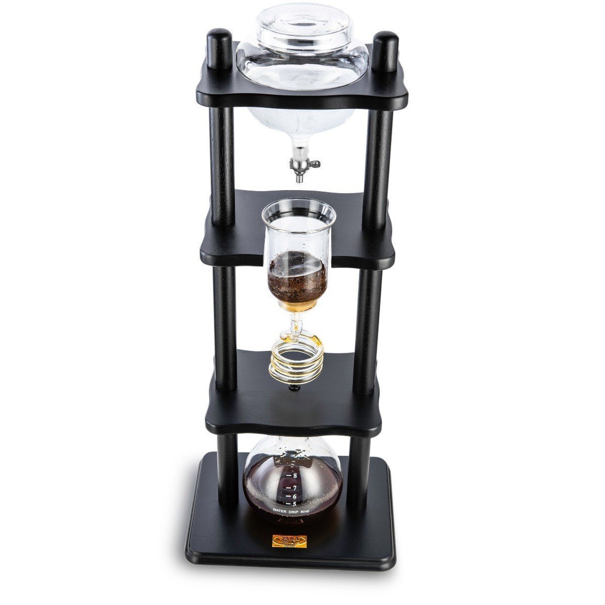 Yama Glass Cold Brew Tower – Black Straight Frame – 6–8 Cup (32 oz) - Cold - Brewer | Altohaus
