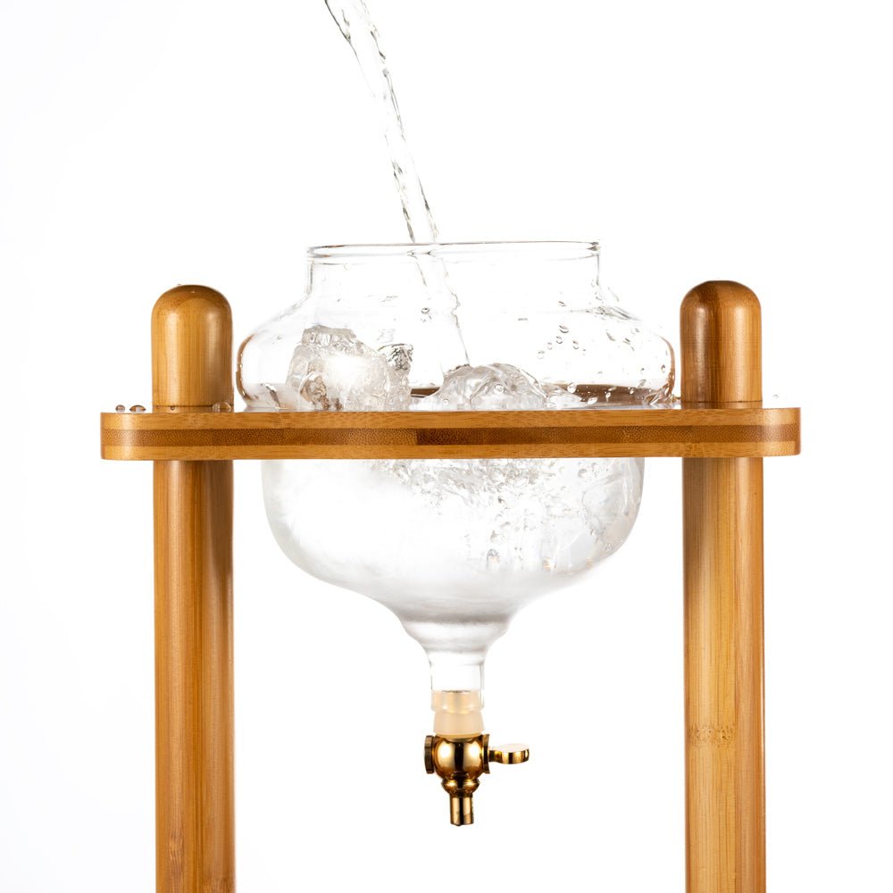 Yama Glass Cold Brew Tower – Bamboo Straight Frame – 6–8 Cup (32 oz) - Cold - Brewer | Altohaus