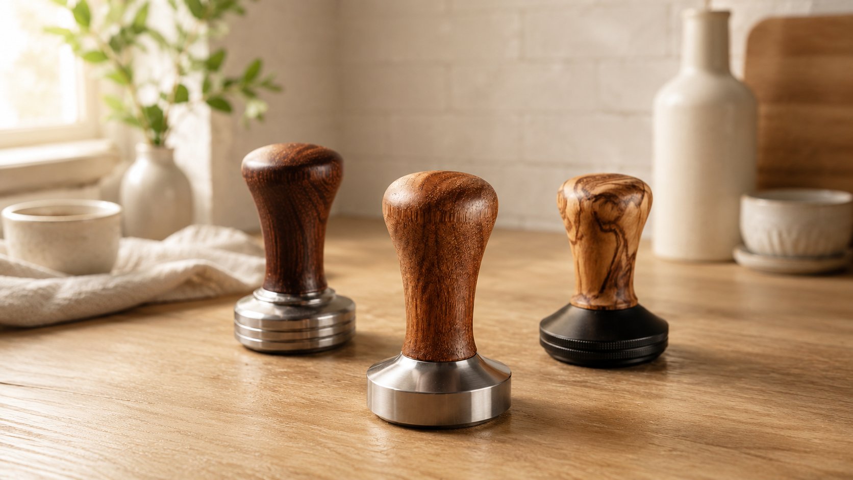 Espresso tampers for consistent puck prep at home