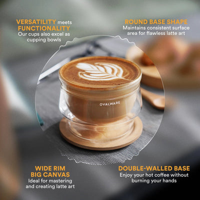 Ovalware Latte Master Glass - 250ml/8.5oz (Set of 2) - Cups & Drinkware | Altohaus
