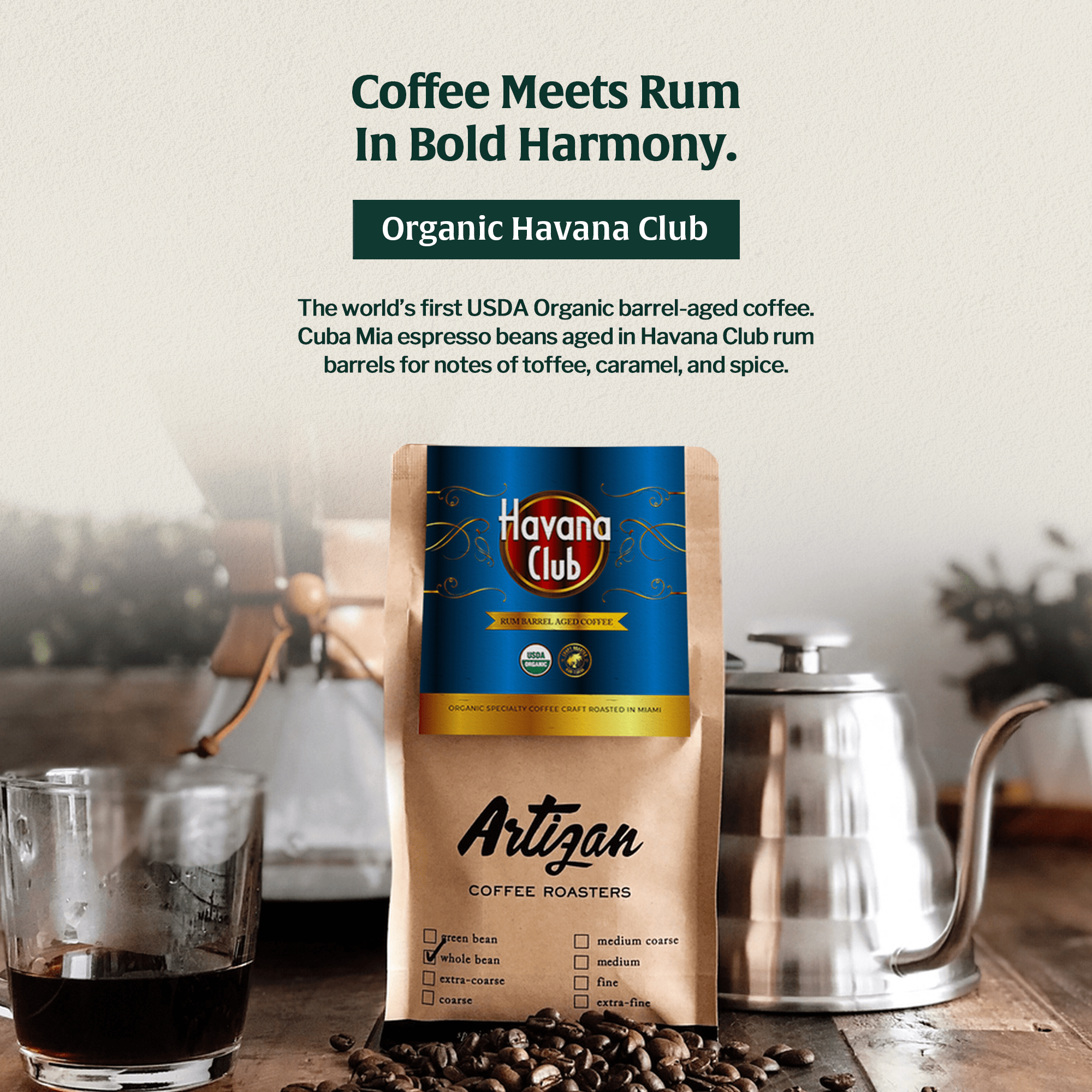 Organic Havana Club Rum Barrel Aged Coffee - Beans & Ground | Altohaus