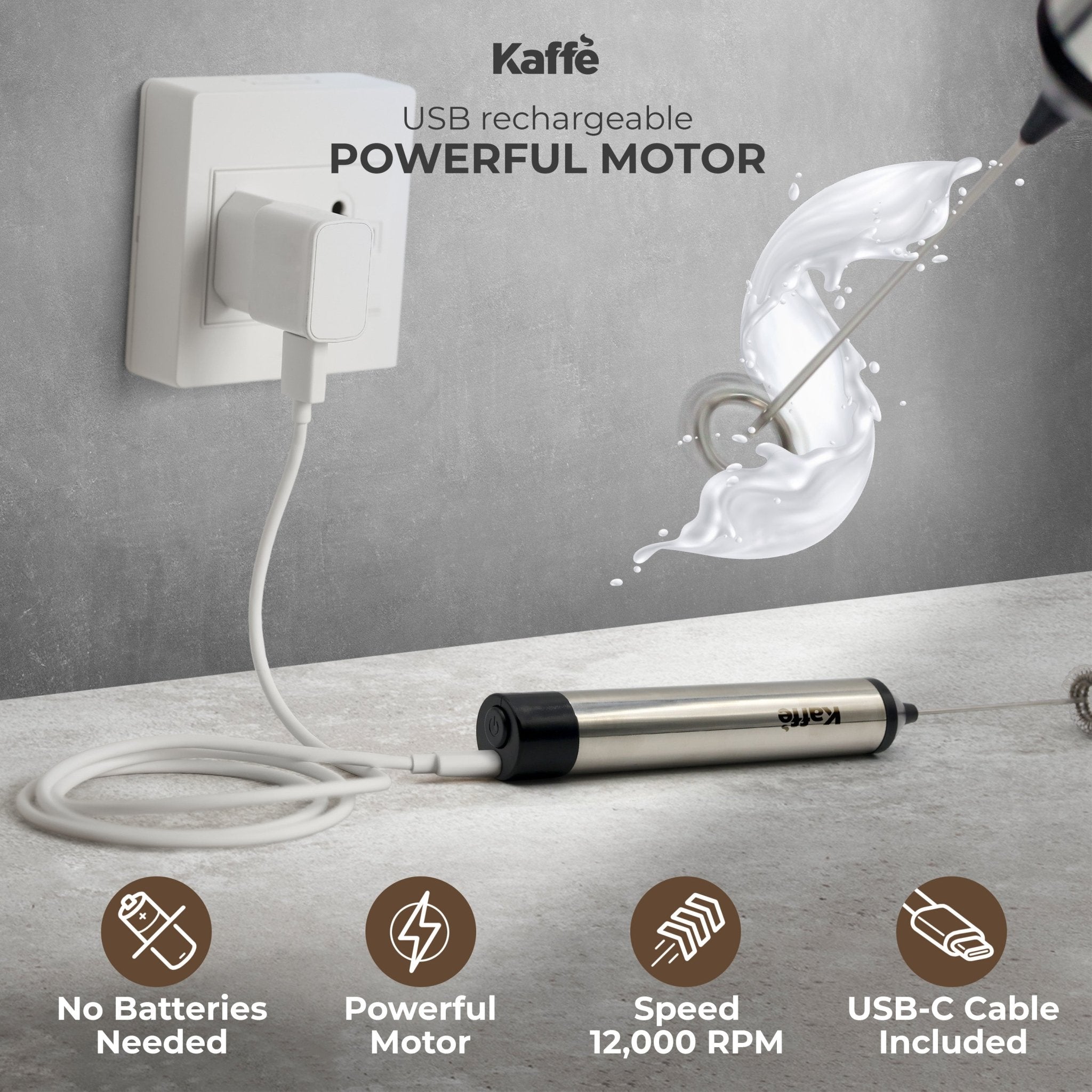 Handheld Milk Frother (USB Rechargeable), KF6022 - Milk Frothers | Altohaus