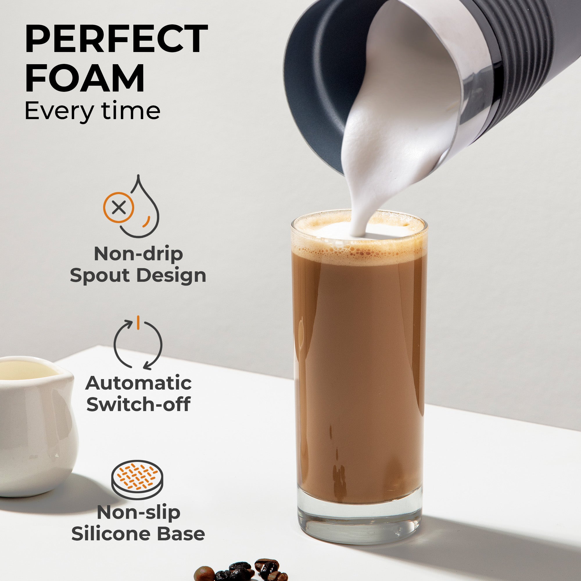 Pour - in Milk Frother w/ Silicone Base, KF6061 - Milk Frothers | Altohaus