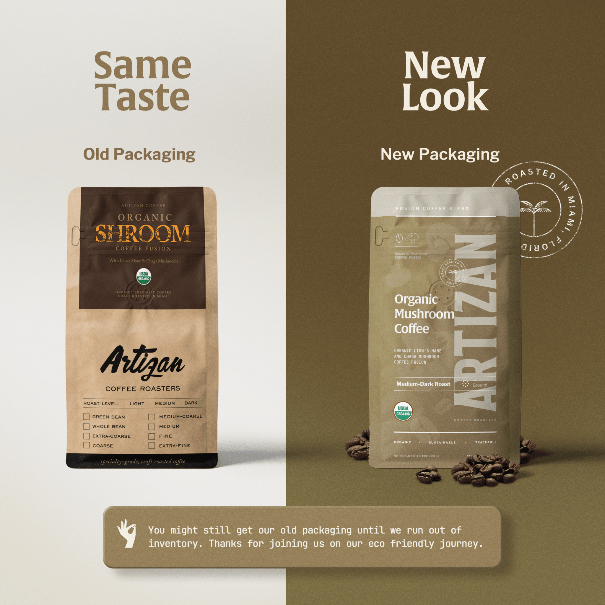 Organic Mushroom Coffee Fusion - Lion's Mane & Chaga - Beans & Ground | Altohaus