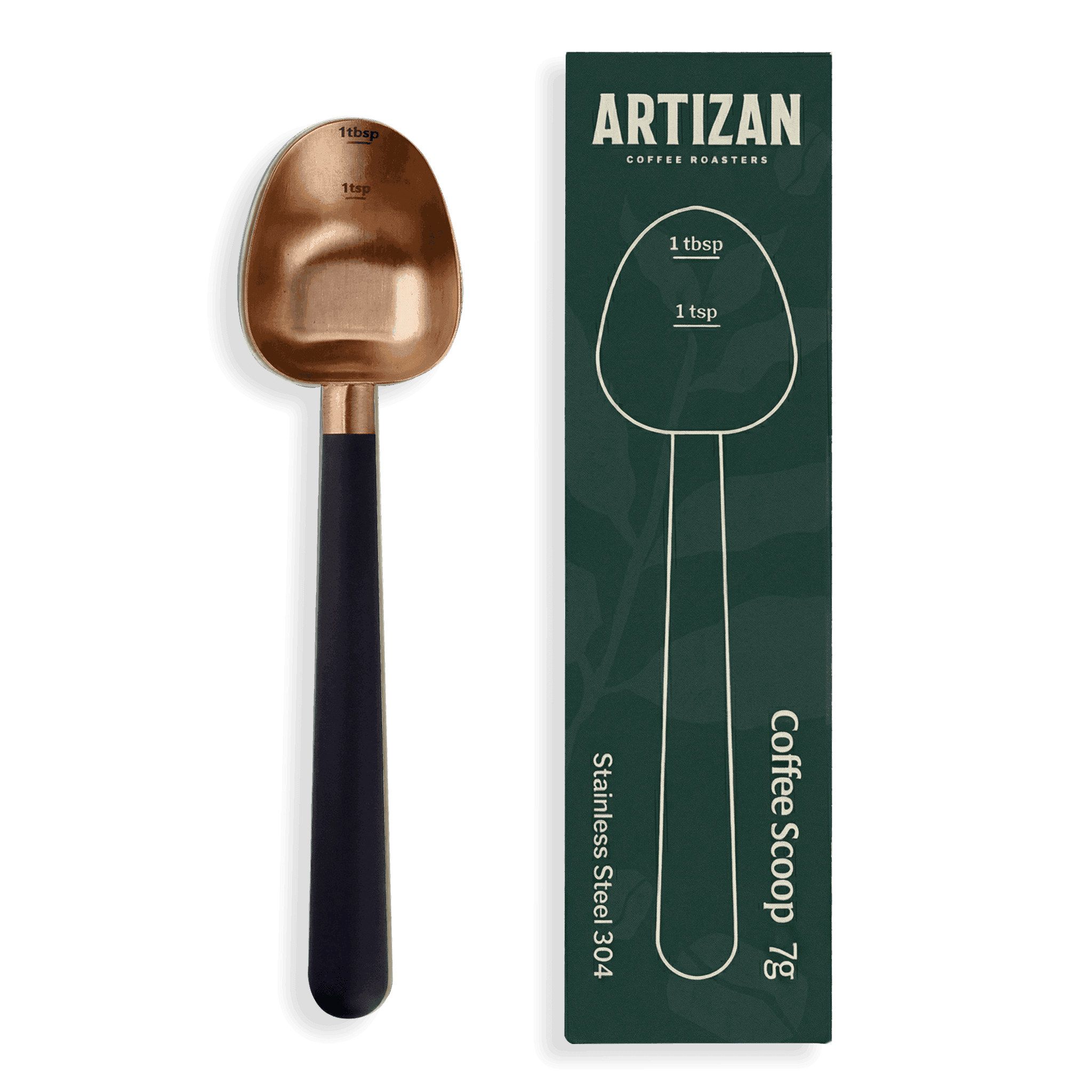 Artizan Coffee 1 Tbsp Coffee Measuring Scoop, Stainless Steel Copper Scoop for Ground Coffee, Beans, Tea & More - 7g, 17 cm Long Handle - Barista Tools | Altohaus