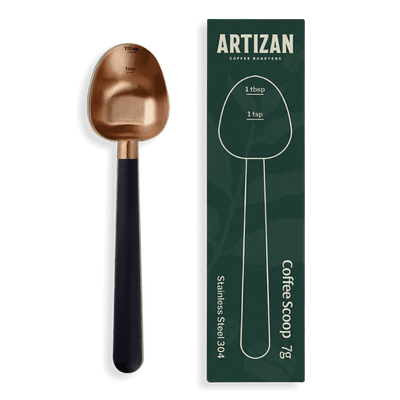 Artizan Coffee 1 Tbsp Coffee Measuring Scoop, Stainless Steel Copper Scoop for Ground Coffee, Beans, Tea & More - 7g, 17 cm Long Handle - Barista Tools | Altohaus