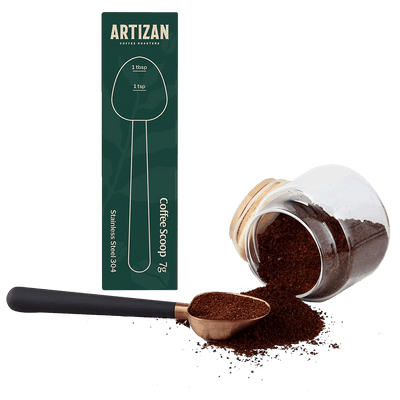 Artizan Coffee 1 Tbsp Coffee Measuring Scoop, Stainless Steel Copper Scoop for Ground Coffee, Beans, Tea & More - 7g, 17 cm Long Handle - Barista Tools | Altohaus
