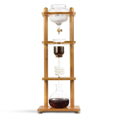 Yama Glass Cold Brew Tower – Bamboo Straight Frame – 6–8 Cup (32 oz) - Cold - Brewer | Altohaus