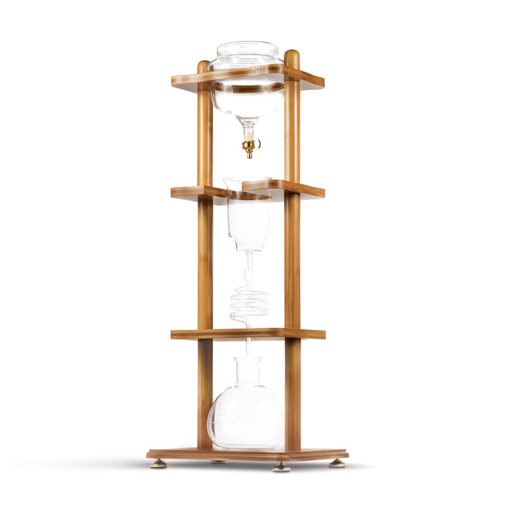 Yama Glass Cold Brew Tower – Bamboo Straight Frame – 6–8 Cup (32 oz) - Cold - Brewer | Altohaus