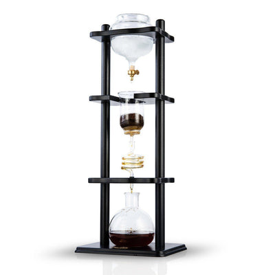 Yama Glass Cold Brew Tower – Black Straight Frame – 6–8 Cup (32 oz) - Cold - Brewer | Altohaus