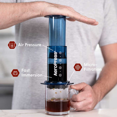 AeroPress Clear Coffee Maker - Blue - Coffee Brewer | Altohaus