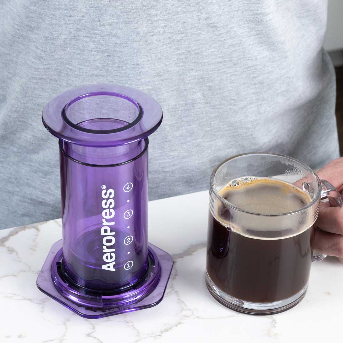 AeroPress Clear Coffee Maker - Purple - Coffee Brewer | Altohaus