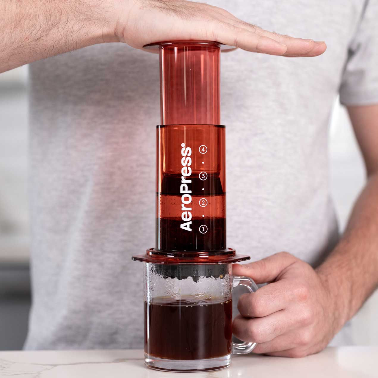 AeroPress Clear Coffee Maker - Red - Coffee Brewer | Altohaus