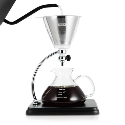 Yama Glass Silverton Brewer w/ Black Base & Silver Accents - Brewers & Pour - Over | Altohaus