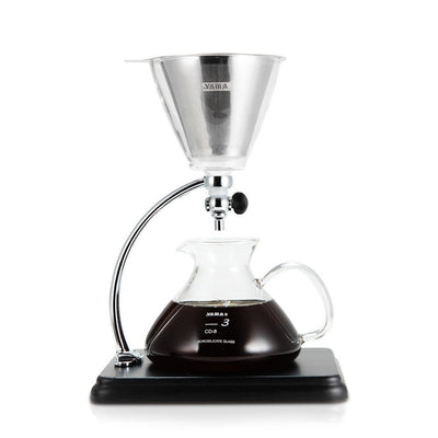 Yama Glass Silverton Brewer w/ Black Base & Silver Accents - Brewers & Pour - Over | Altohaus