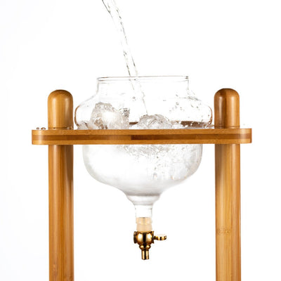 Yama Glass Cold Brew Tower – Bamboo Straight Frame – 6–8 Cup (32 oz) - Cold - Brewer | Altohaus