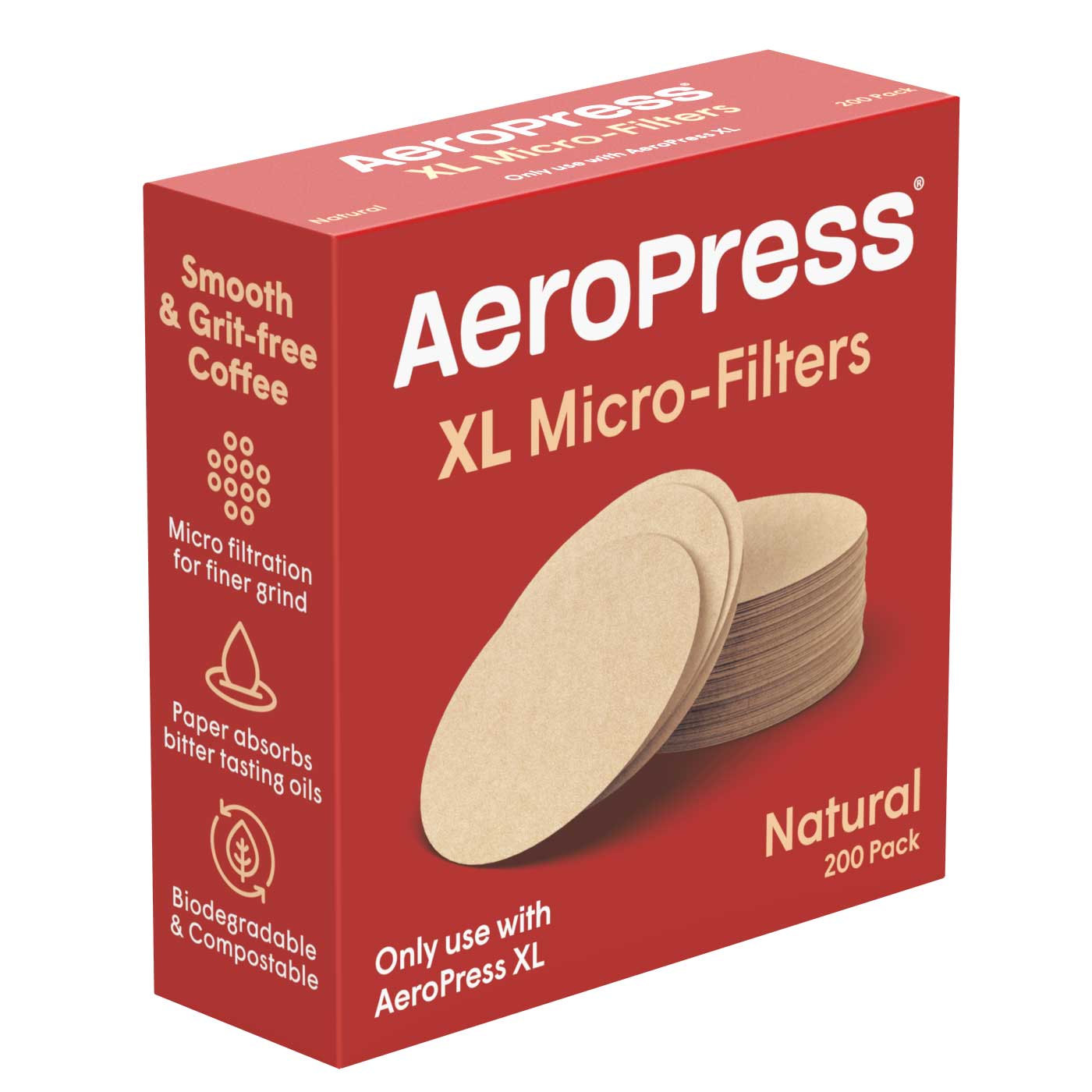 AeroPress XL Natural Paper Micro - Filters (200 ct) - Paper Filter | Altohaus