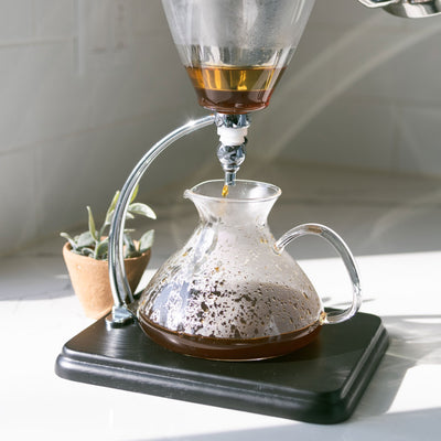Yama Glass Silverton Brewer w/ Black Base & Silver Accents - Brewers & Pour - Over | Altohaus